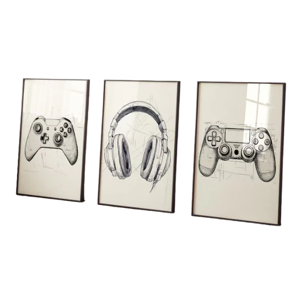 + FREE Sketched Gaming Prints
