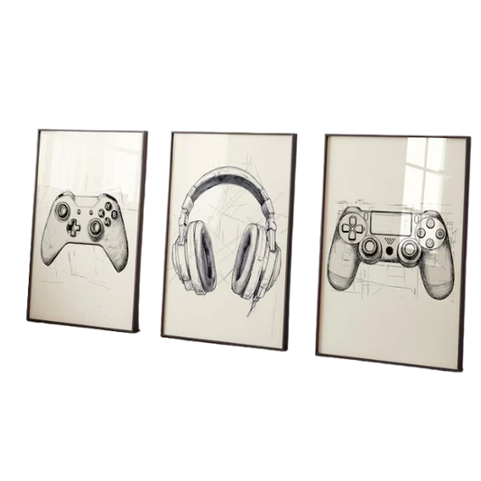+ FREE Sketched Gaming Prints