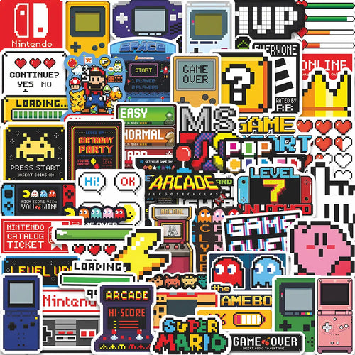 50PCs Classic Gaming Console Stickers